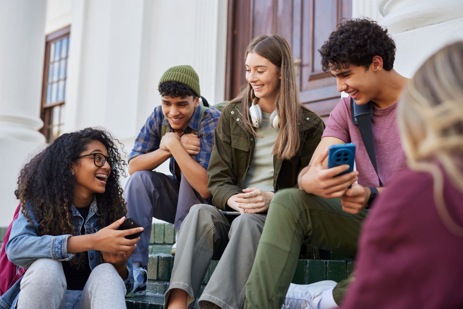 young people chatting in a group